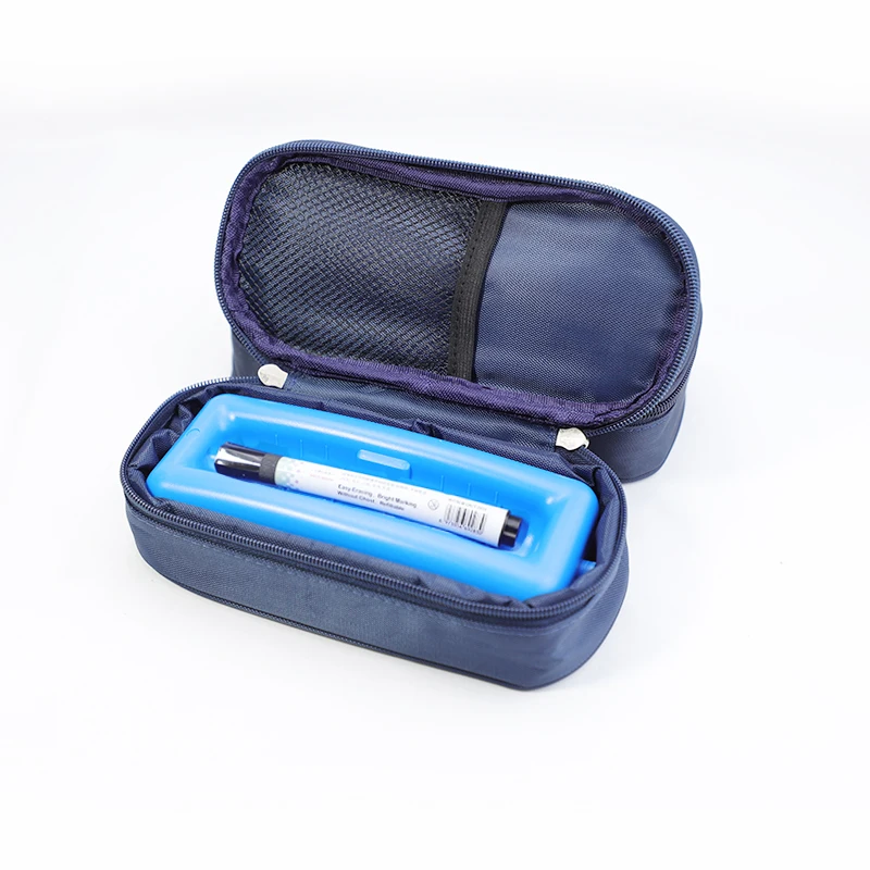 SHBC Medical Cooler Insulin Vial Carrying Travel Case Protector for Diabetic with One Ice Pack Blue
