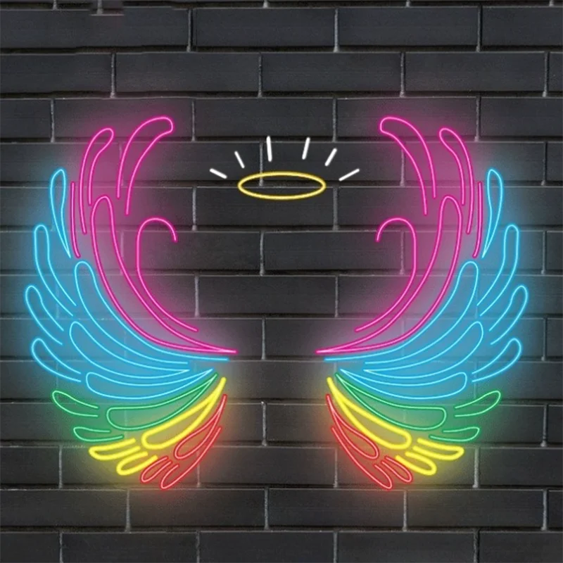 Angel Wing dropshipping for room birthday party home wedding Led Neon Signs led letter sign neon flex light custom LED Neon sign