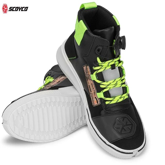 Mens Microfiber Speed Biker Motorcycle Dirtbike Boots For Men Shoes Motorsports Wear