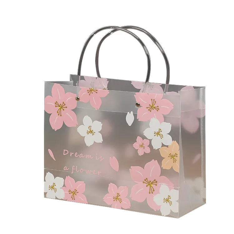 PP plastic handbag customized transparent packaging bag wholesale clothing shopping gift bag transparent pvc with gift bag