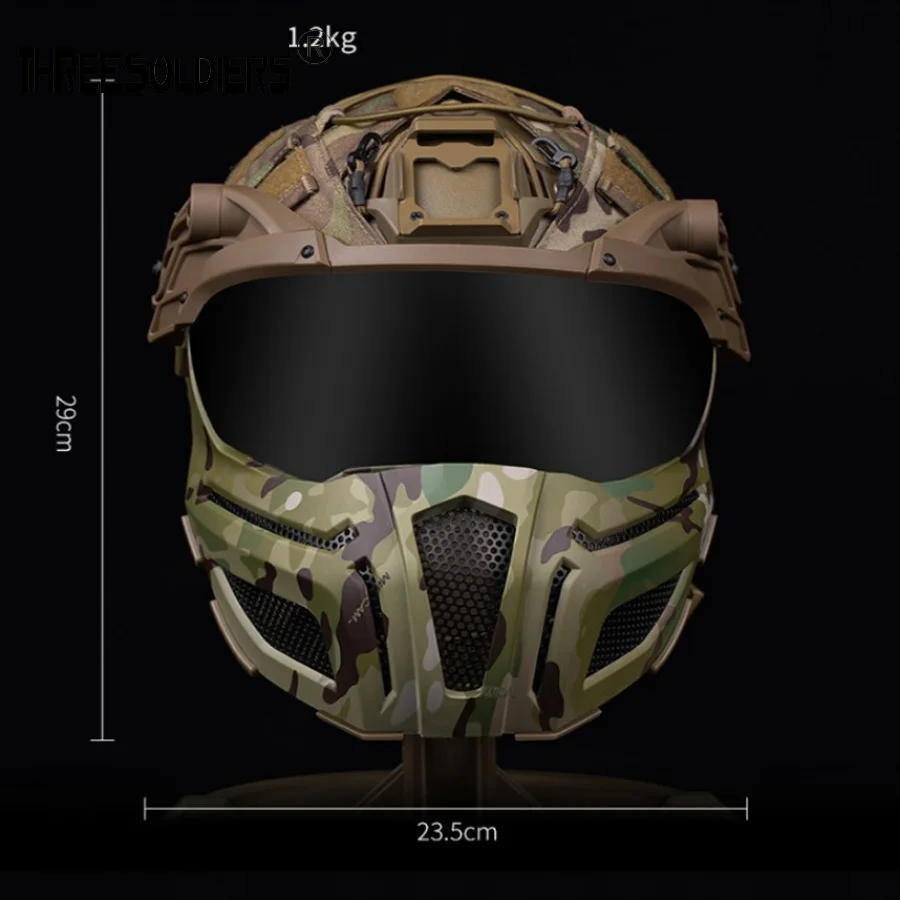 Camouflage FAST Helmet Full Covered Helmets with Steel Mesh Protective Mask / Goggles Hunting Motorcycle Cosplay