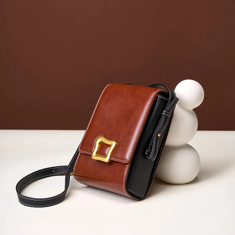 female custom small shoulder bag cell phone crossbody shoulder bag women genuine leather messenger bag for women