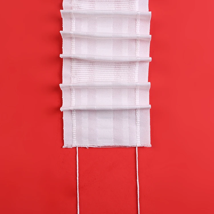 2022 new trend white Opaque 8.9cm 100% polyester curtain tape for home use