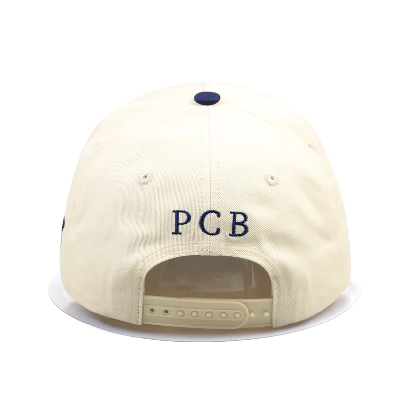 Whole Sale Custom  Fedora 5 Panel  Cap Two Tones Foam Hats Two Tone White Blue  Fitted  Hat Bulk