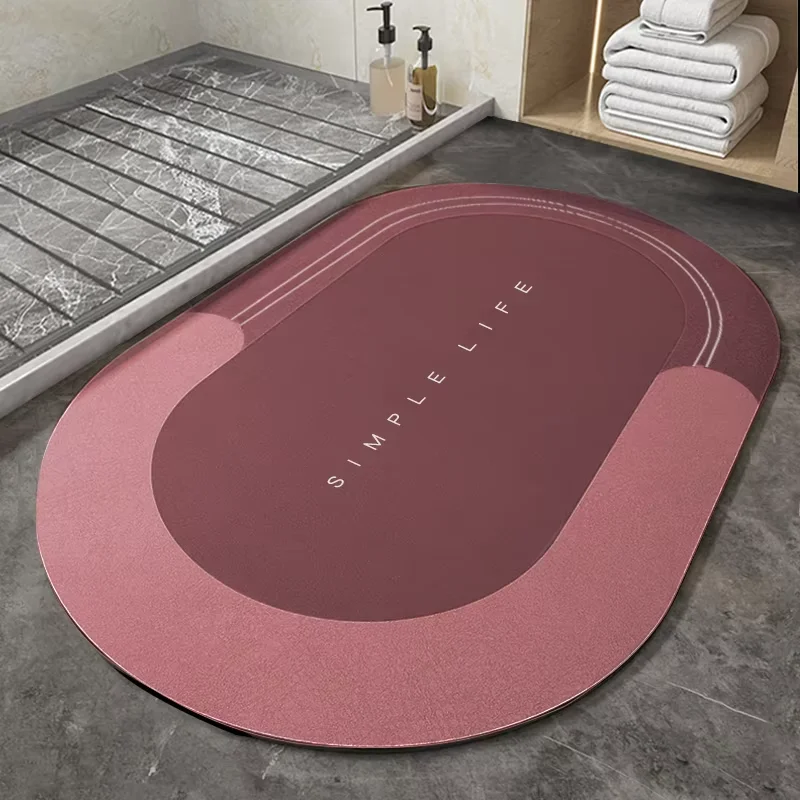 (Chakme) Dry Fast Soft Diatomite Mud Bathroom Rugs Set 2 Piece Diatom Ooze Bath Mat