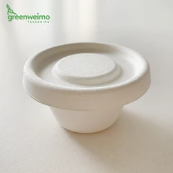 Disposable bagasse sugarcane pulp cup lid sugar cane bagasse ice cream cups and lids