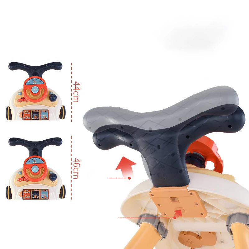 Wholesale most popular baby early education multifunctional fun steering wheel walker trolley toddler walking armrest toys