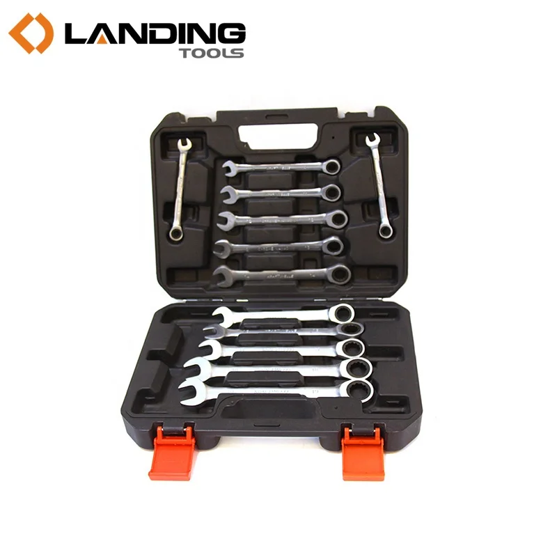 12pcs Carbon Steel Flexible Ratchet Combination Professional Wrench Set Tools
