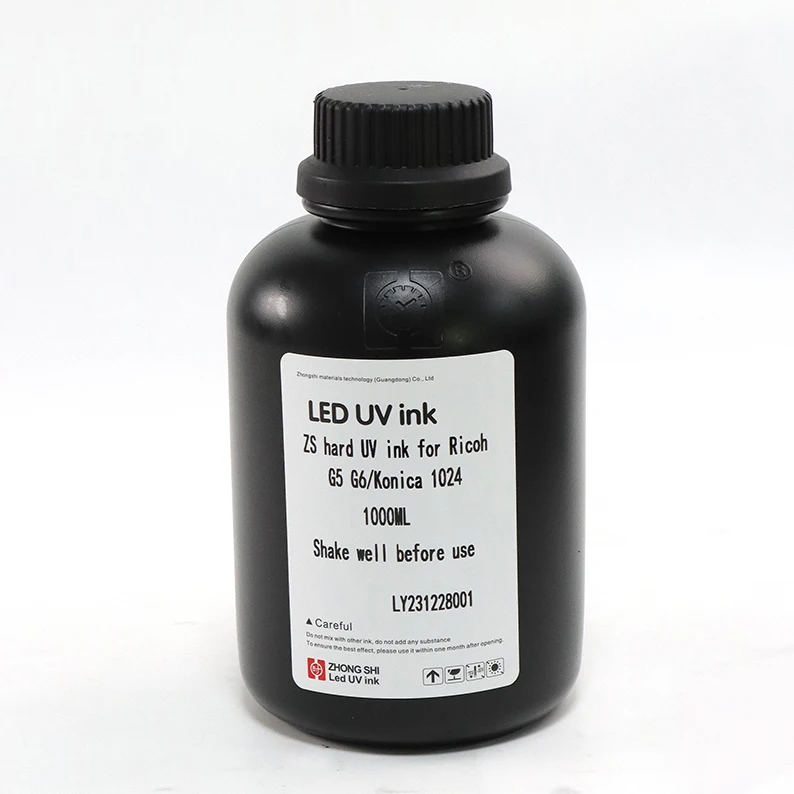ZSink 1000ml hard flatbed printer uv curable ink for Epson i3200 /Ricoh G5 G6/ Konica 1024 print head