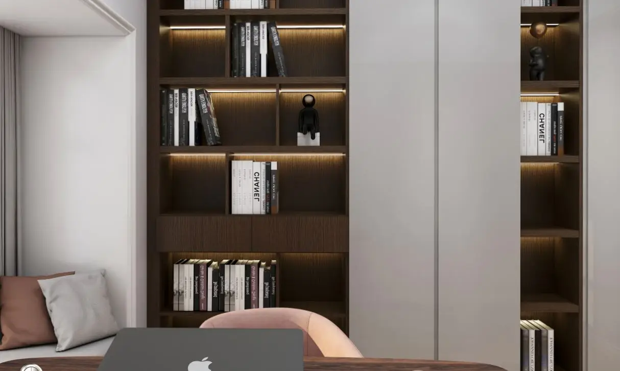 Library At Home Solid Wood White Bookcase