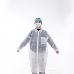 Waterproof Dustproof Lab Coat Disposable Protective SMS Lab Coat Work Wear