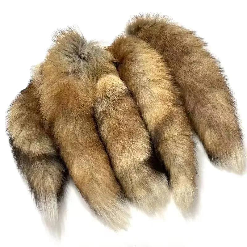 Naturally Fashion Fox Tail Keychain Wolf Tail Fur Tassel Bag Tag Black And Brown Charm Keyring Pom Pom Holder Strap Chain Gifts