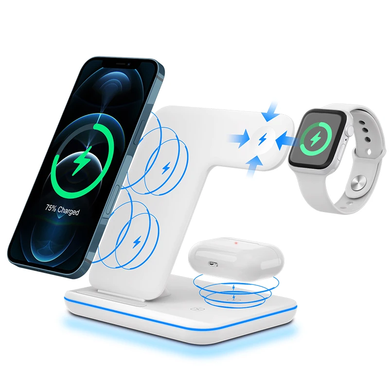 
amazon hot sellings Charging station 3in1 wireless charger for iphone 11 apple watch airpods Mobile phone holder 