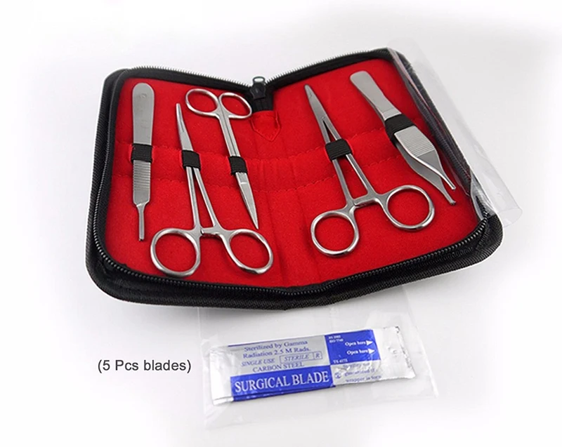 10 piece School dissection kit Stainless Steel Training Suture Kit for Medical Veterinarian, Biology and Dissection Lad Students