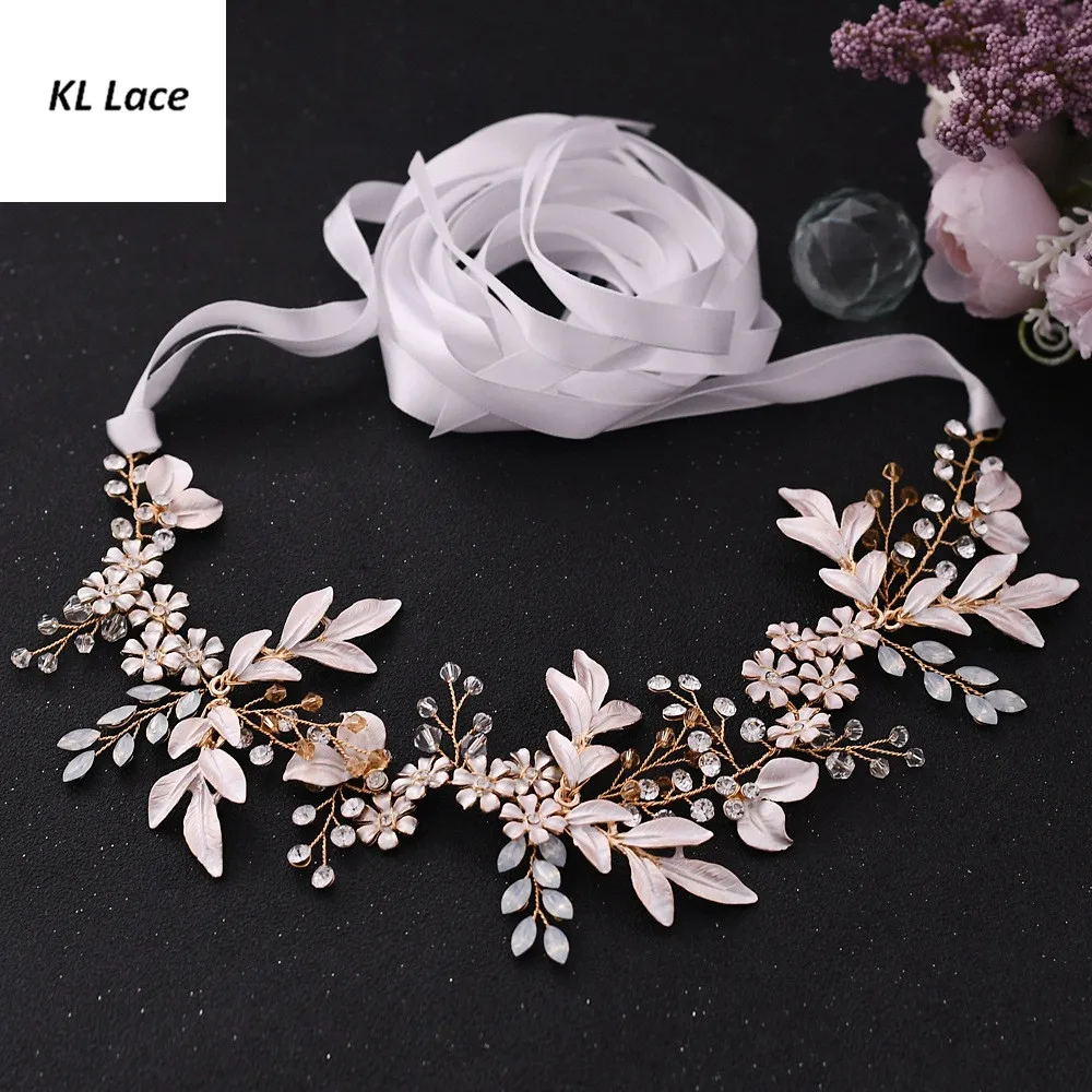 Alloy Garland Waist Jewelry belt crystal rhinestone Waist band with silk ribbon for bride wedding formal dress ornament