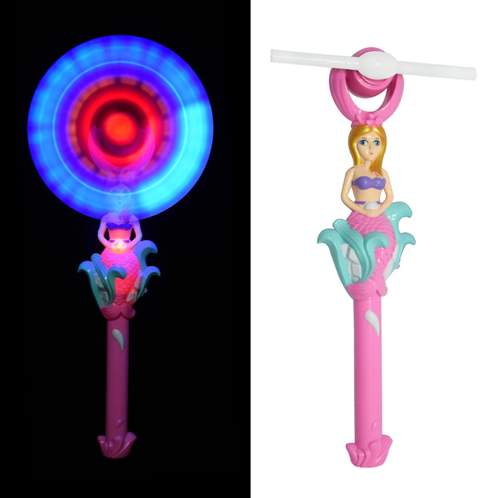 Led Glow Windmills Mermaid Light Up Toys Princess Led Magic Windmill Spinner Shape Light Led Flashing Mermaid Windmill