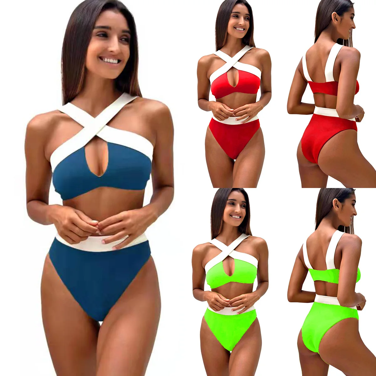 Free Shipping  Two Piece Neon Color Young Little Models Swimsuits Bikini sexy design in stock