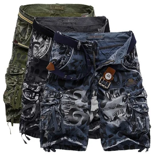 Foreign trade models workwear five-minute pants multi-pocket loose work shorts leopard camouflage workwear pants 5 cargo pants