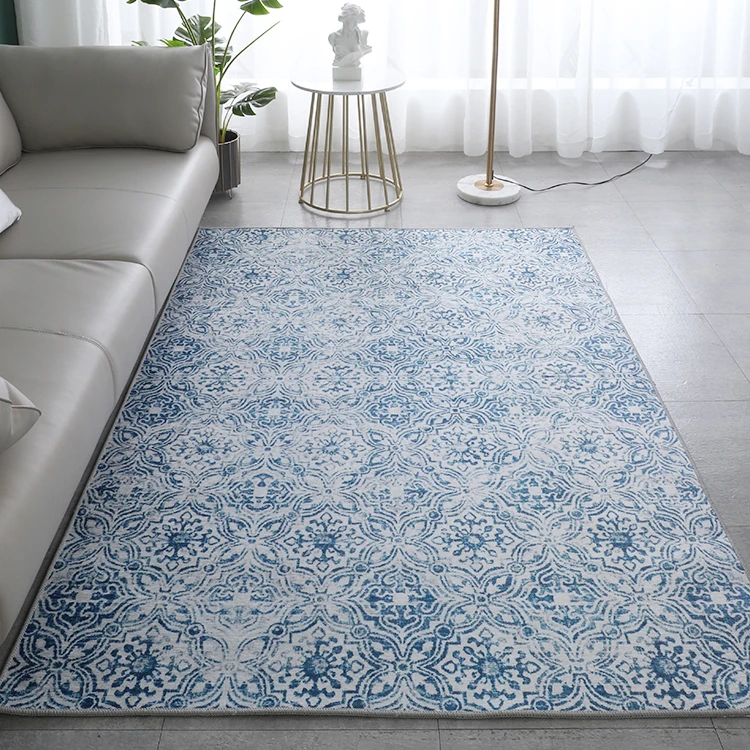 hot selling bohemian style distressed carpet 3d transfer printing carpet easy-care sofa living room floor rugs