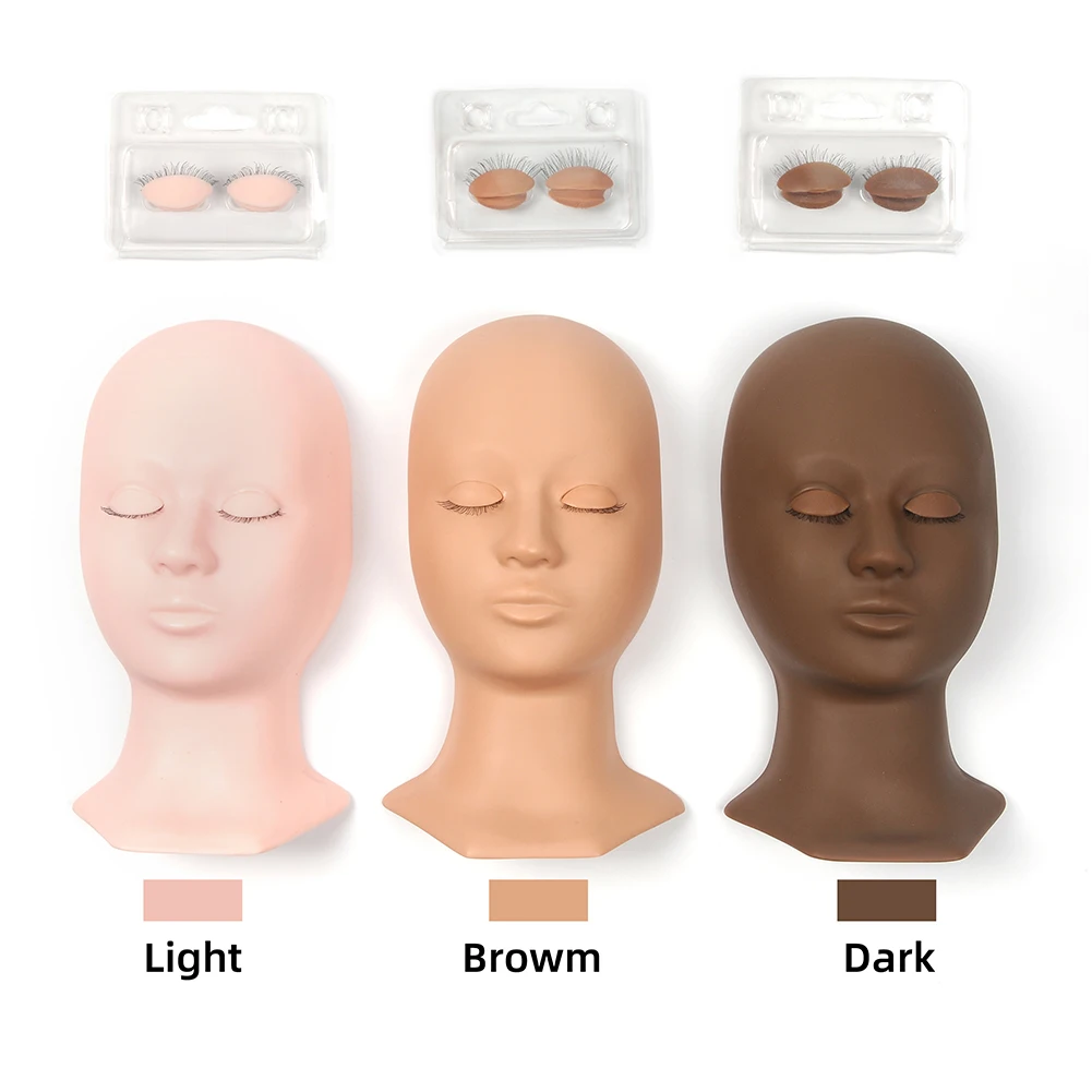 Free Ship Mannequin Head Cosmetology Training Head for Eyelashes Planting Practing Make up  Training