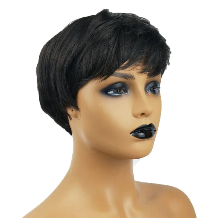 
China Hot Sale Brazilian Curly Pixie Cut Short Human Hair Lace Wig 