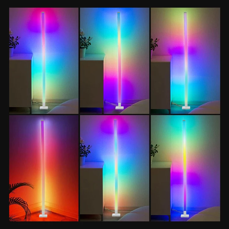 nordic designer luxury RGBIC standing light Music sync Dimmable modern decorative led floor lamps corner for living room bedroom