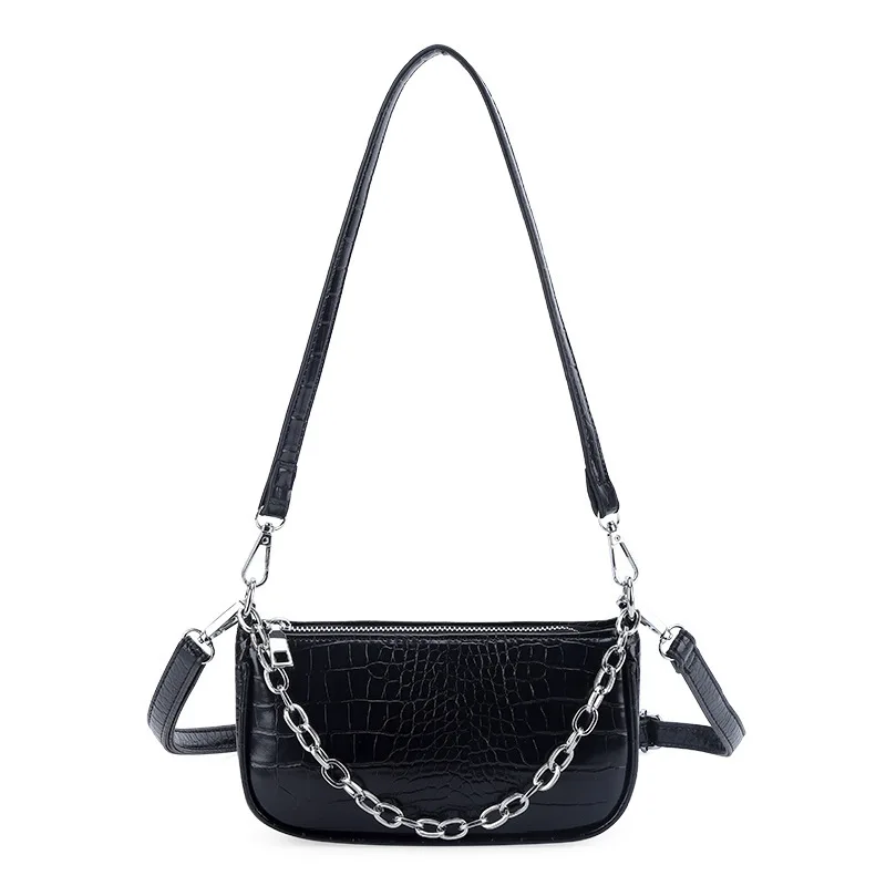 2021 Hot Sale Eco-friendly Genuine Alligator Leather Adjustable Chain Strap Zipper Cute Ladies Mini Shoulder Bags for Women