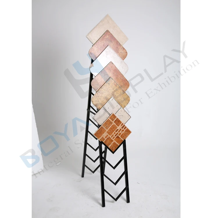Finely Processed Display Stand For Ceramic Tile Mosaic Sample Waterfall Type Display Rack For 60*60cm Size Tiles