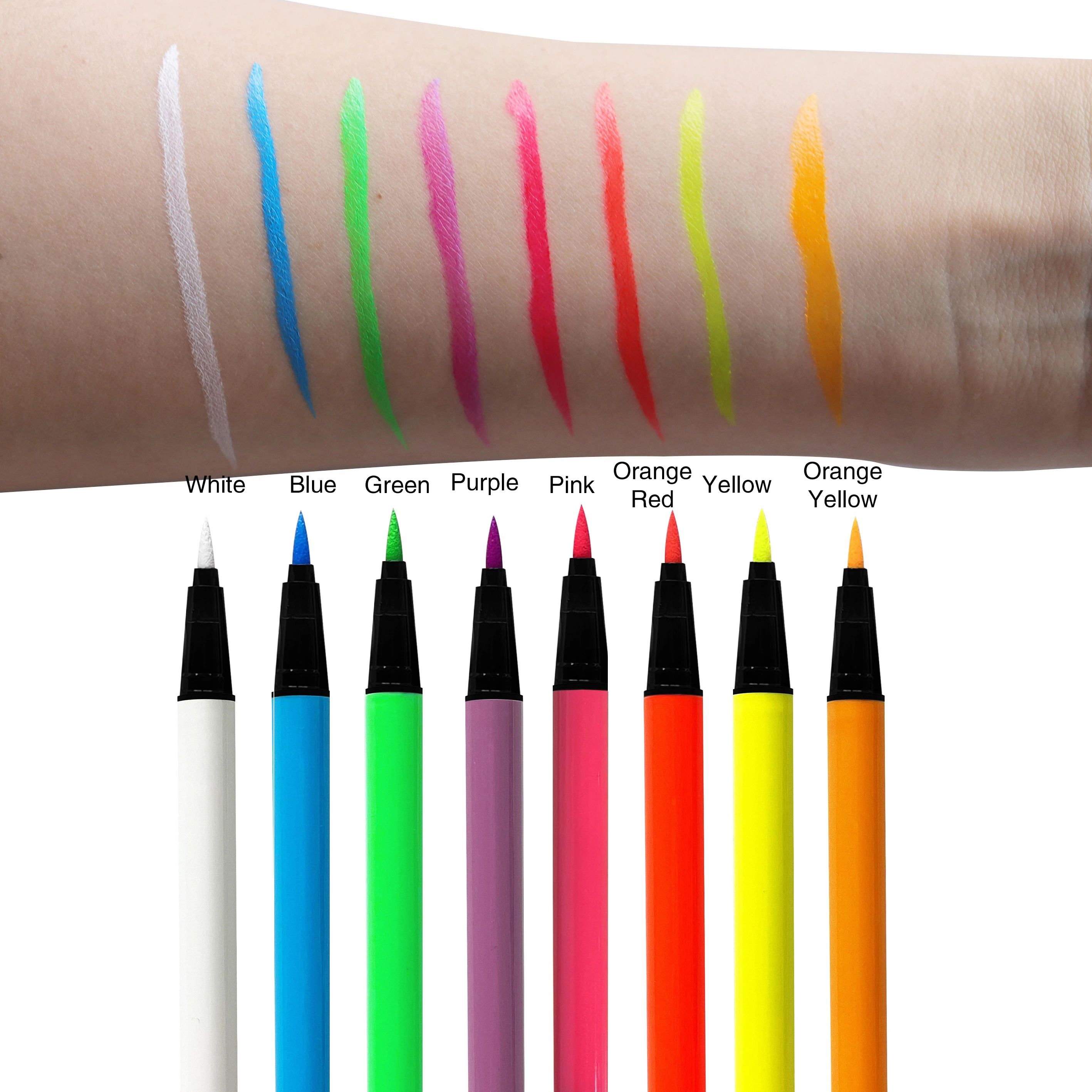 Private Label 8-Color Matte Mineral Eye Liner Pen Long Lasting UV Waterproof Eyeliner for Daily Beauty Neon Colorful with Box