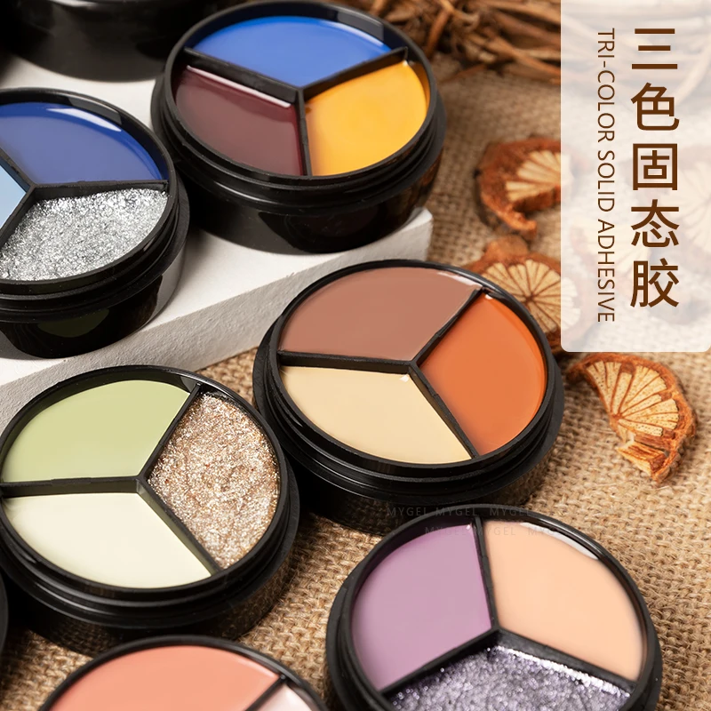 2022 Hot Sell Nail Art Painting UV/LED Manicure 3 colors Solid Cream Nail Gel Polish