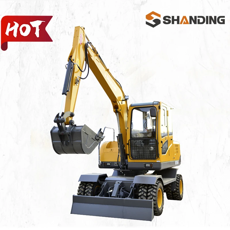 New Chinese CE wheel excavator high digging power 4 tires for construction site mini excavator machines
