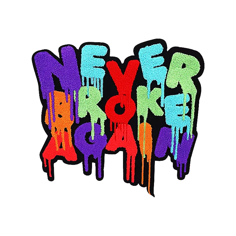 High Quality iron on letters custom embroidered patches Towel Chenille Patch