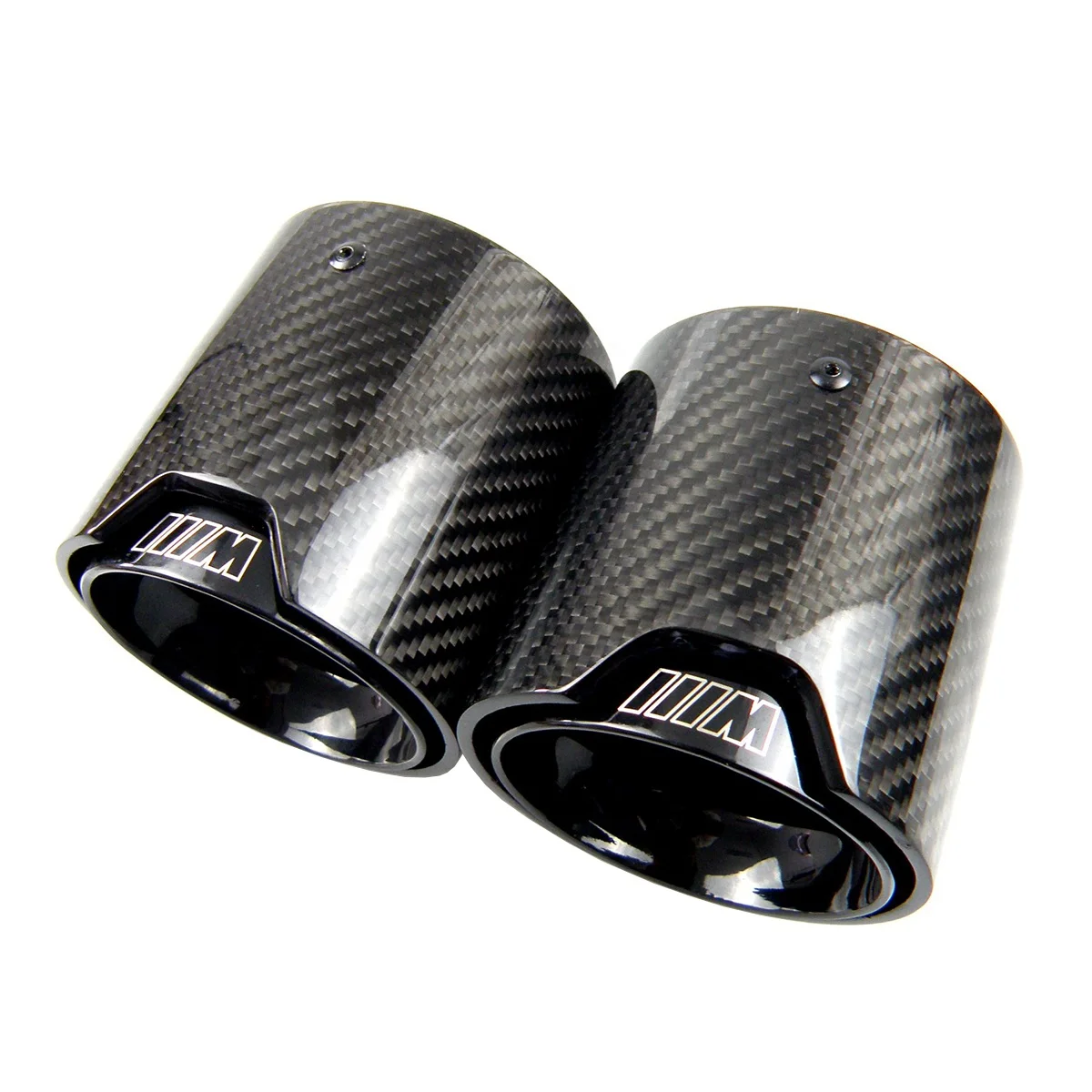 
4 Pieces Carbon Fiber Exhaust tips Fit for BMW M5 F90 Carbon Fiber Exhaust tips with black inner pipe and glossy Cover 