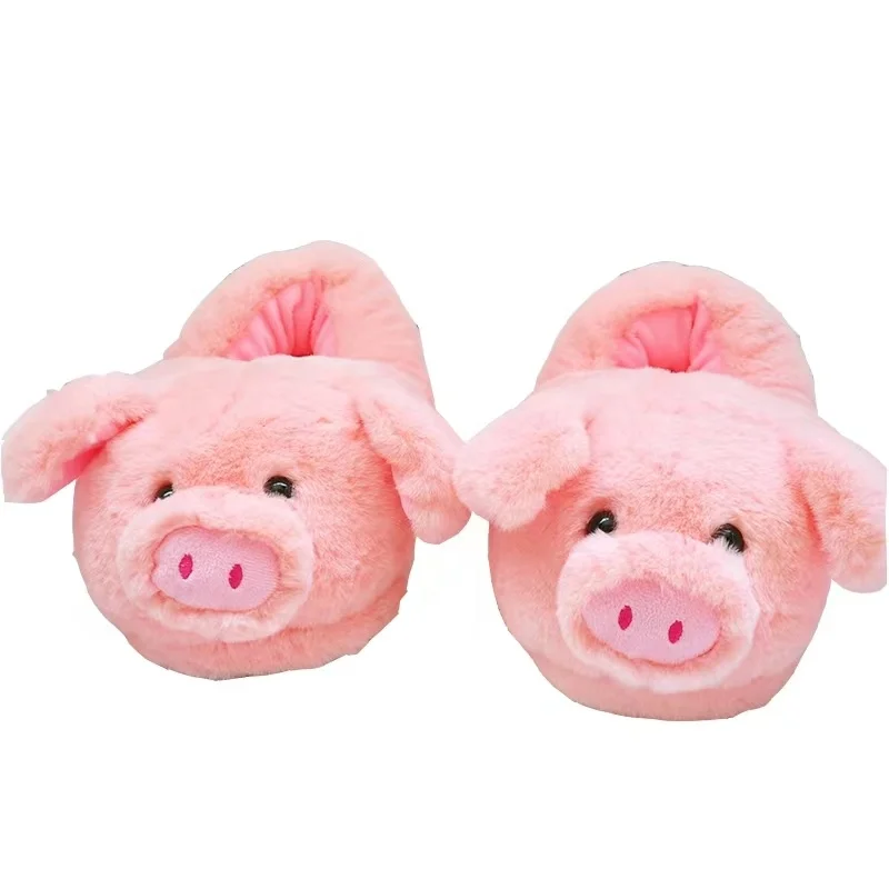 Children Sleeping Bedroom Plush Slippers Cute Animals Pink Pig Warm Slippers Peluches Slippers for Christmas