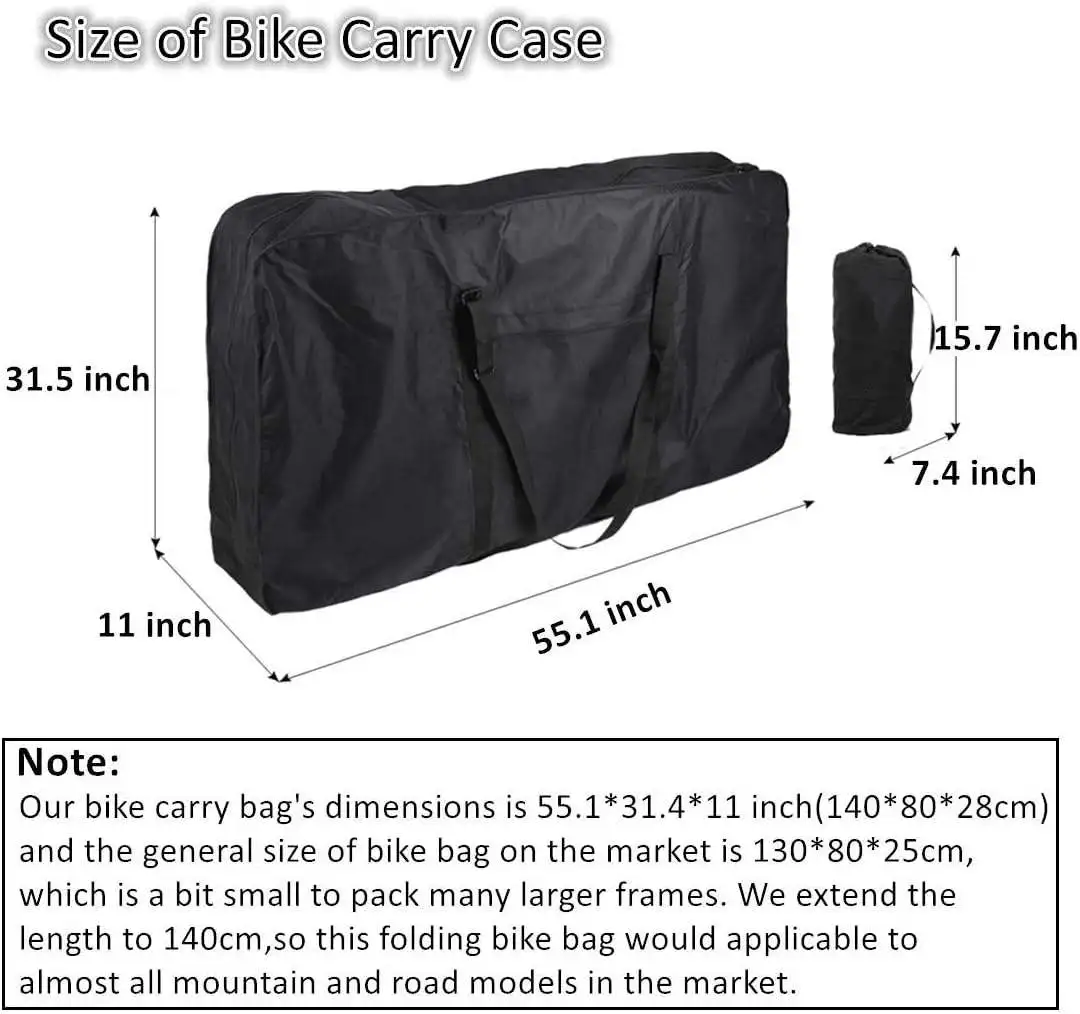 Folding Bike Carry Bag 26 Inch Thick Bicycle Transport Storage Case Bike Travel Bag