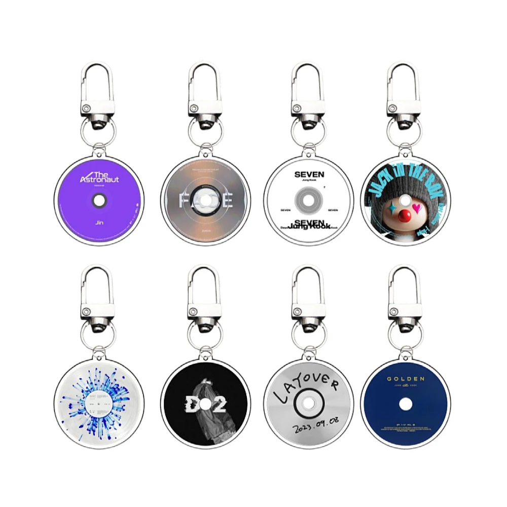 Mini Simulation CD Album New Acrylic Keychain Bag Pendant Accessories Jewelry Charms Decoration For Kpop Fans