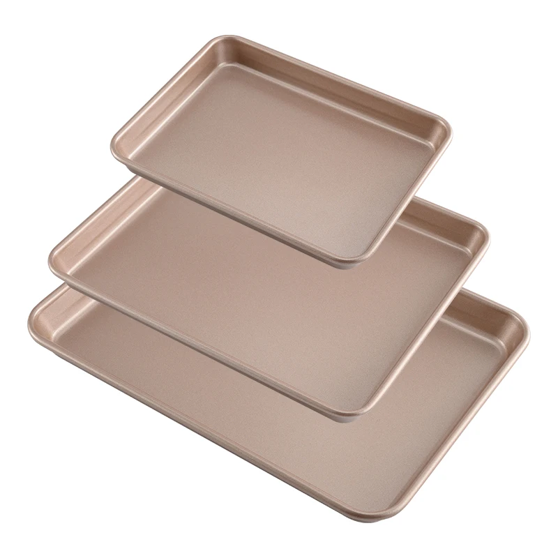 Прямоугольный поднос для выпечки из углеродистой стали противень печенья Золотая Антипригарная посуда и хлеба духовки