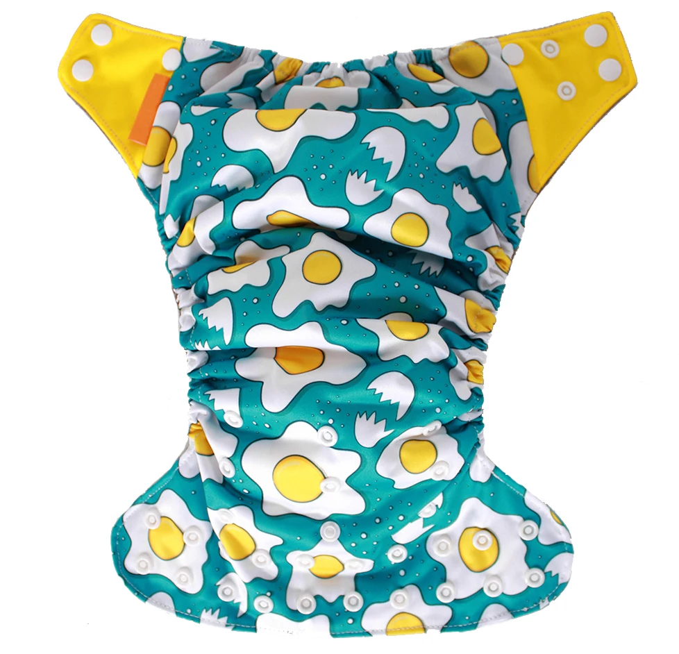 Absorbent AIO cloth diaper reusable all in one diaper nappy bamboo charcoal gusset additional insert for heavy wetter night