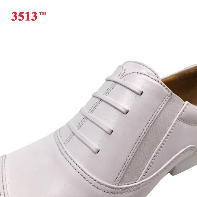 
white genuine leather formal police officers navy shoes men 