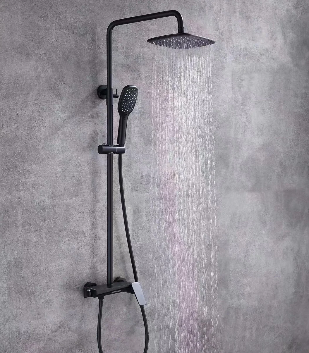 G682 Classic Black Wall Mounted Single Bath Hand Shower Set Water Mixer Bathroom Shower Faucet