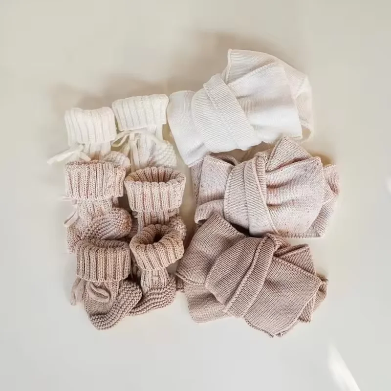 Newborn Baby Coming Home Outfit Gender Neutral Baby Booties Organic Cotton Knitted Socks