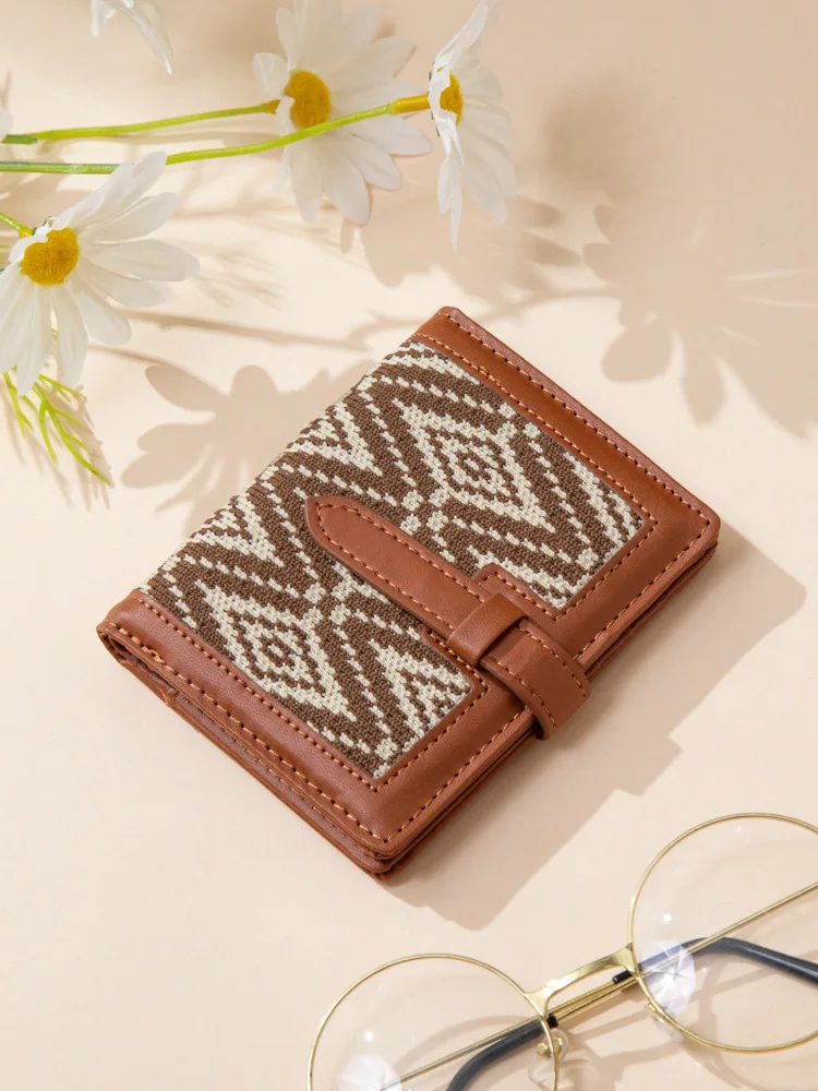 Hot Selling Classic Plaid Short  Wallet Mini Cash Card Holder Women Designer Portable Coin Pocket Purse