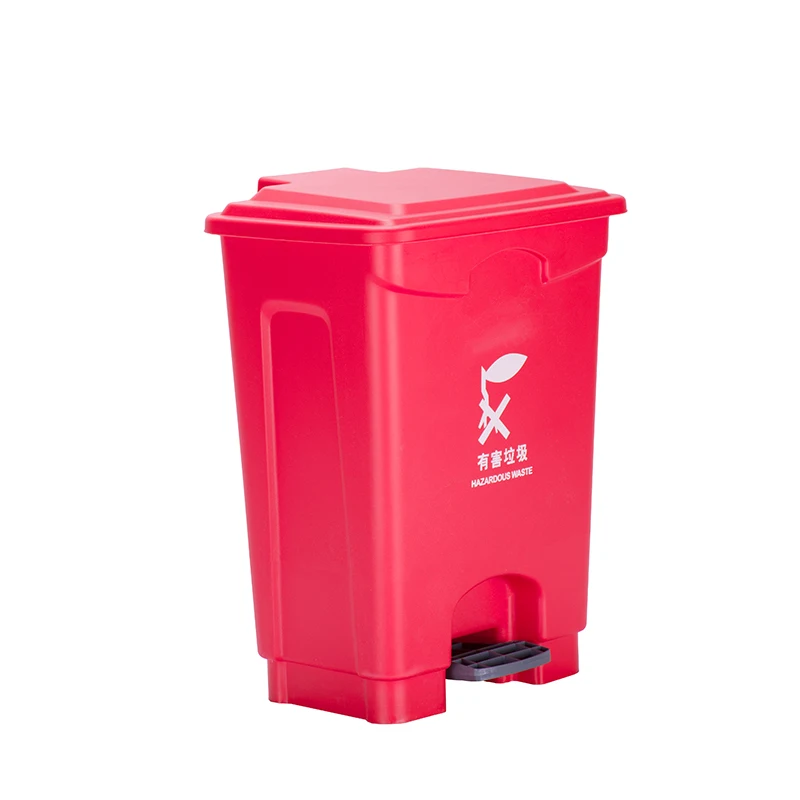 Color Yellow Trash Cans Plastic Dust bin Medical Pedal Waste