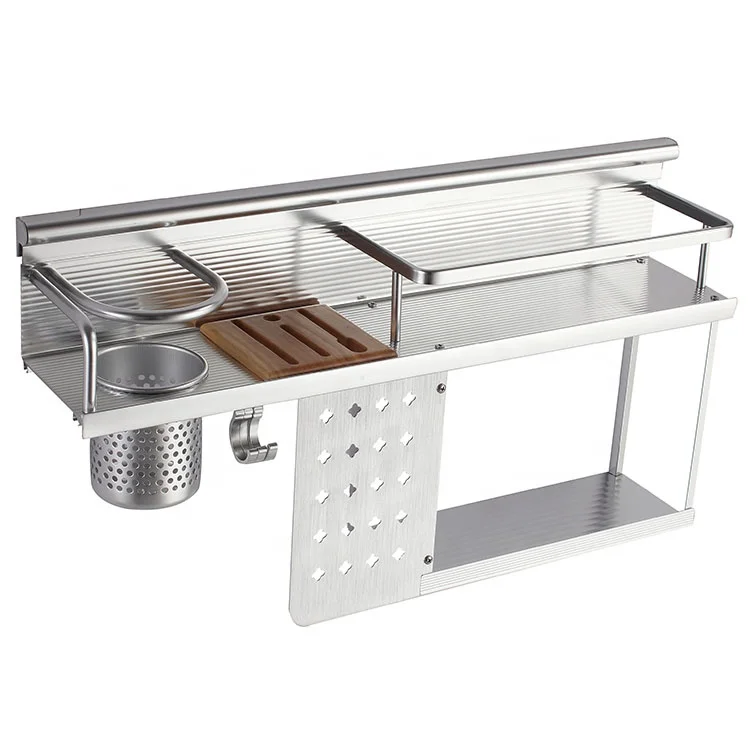 Wall Mounted Multi-functional Chopsticks Spoon Storage Rack Kitchen Storage Holders & Racks Non-folding Rack Multifunction