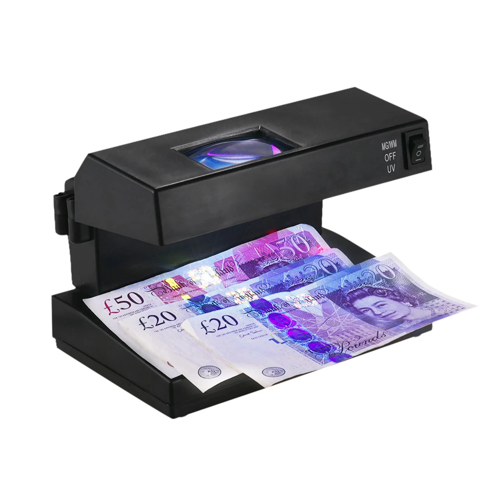 Portable Desktop Bill Ticket Detector Cash Currency Banknotes Checker Machine Ultraviolet UV Magnifier