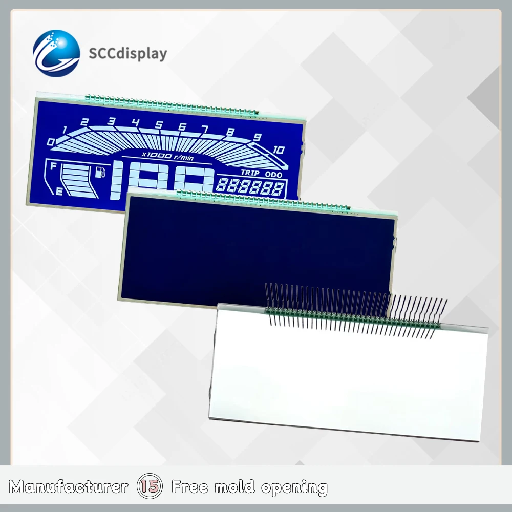 Factory quality products SJXDGW008 segment lcd display HTN blue Negative Vehicle mounted digital display  7 segment lcd display