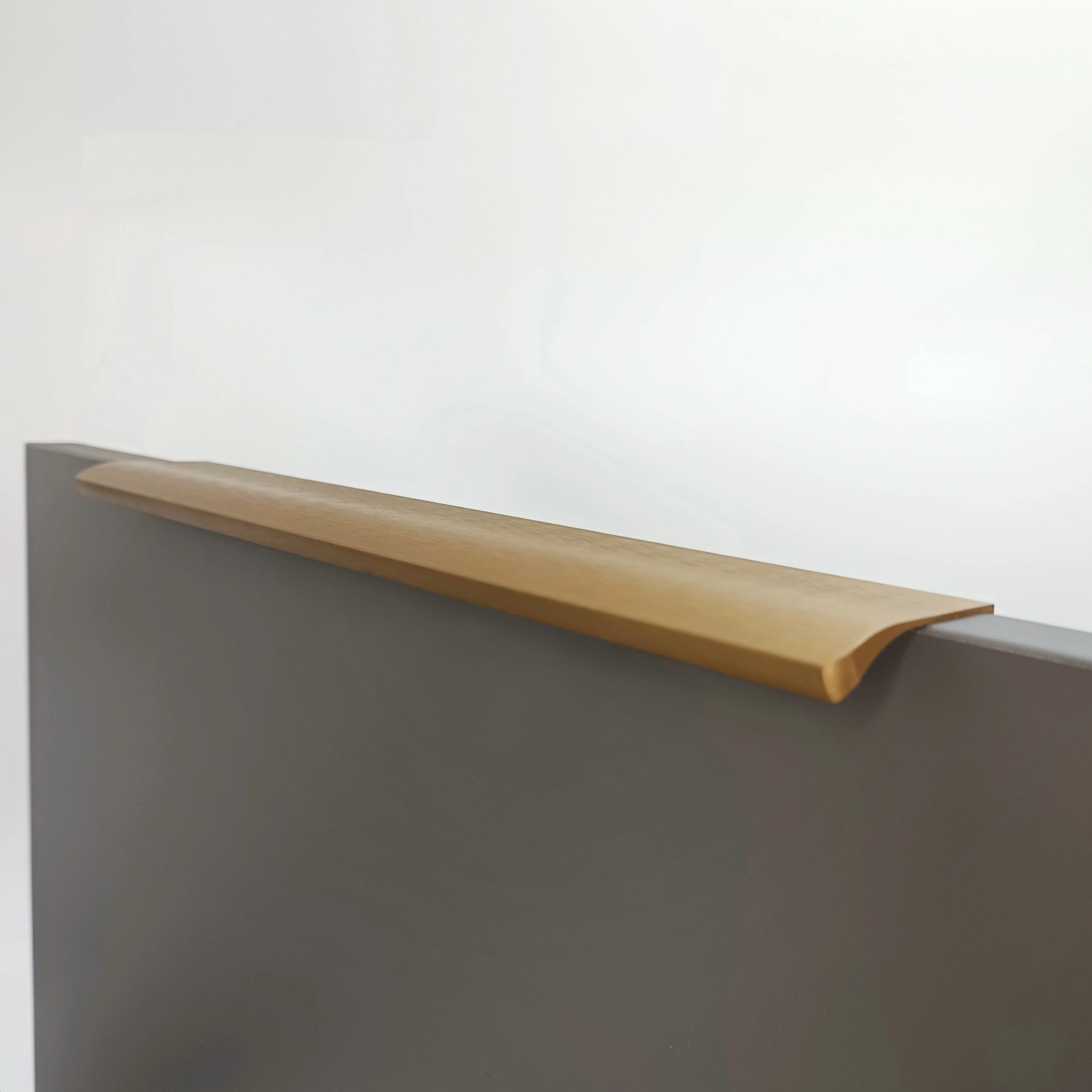 Furniture Drawer cabinet Handles Kitchen Wardrobe Furniture Edge pull Handles Aluminum Kitchen Concealed Black Furniture Handle