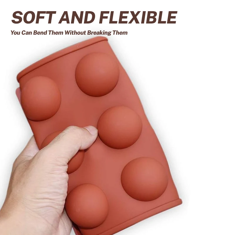 Non-Stick Food Grade Silicone Bpa Free Handmade Semi Sphere Round Shape 6/8/15/24-Cavity Candy Deep Dubai Chocolate Bar Mold