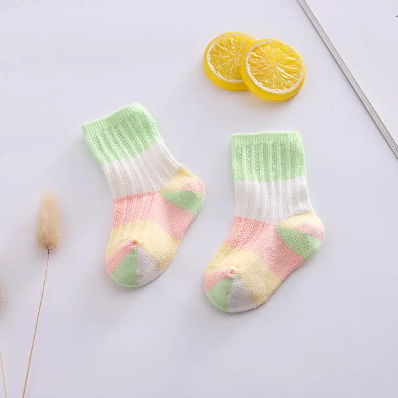 Newborn Baby Kids Socks Multiple Candy Colors Cute Organic Cotton Crew Baby Girl Socks