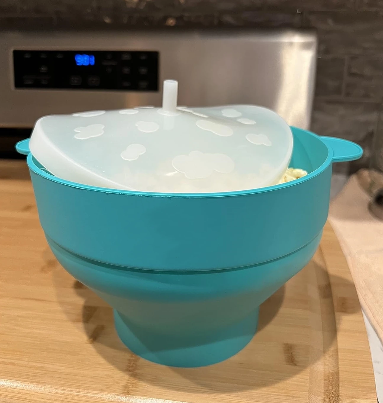BPA Free Healthy Hot Air Popper Custom Logo Collapsible Bowl Microwave Popcorn Popper